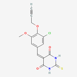 molecular formula C15H11ClN2O4S B4990366 5-[3-chloro-5-methoxy-4-(2-propyn-1-yloxy)benzylidene]-2-thioxodihydro-4,6(1H,5H)-pyrimidinedione 