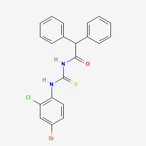 molecular formula C21H16BrClN2OS B4990385 N-{[(4-bromo-2-chlorophenyl)amino]carbonothioyl}-2,2-diphenylacetamide 