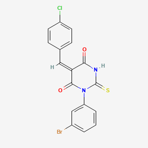 molecular formula C17H10BrClN2O2S B4990388 1-(3-bromophenyl)-5-(4-chlorobenzylidene)-2-thioxodihydro-4,6(1H,5H)-pyrimidinedione 