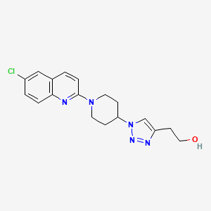 molecular formula C18H20ClN5O B4990395 2-{1-[1-(6-chloro-2-quinolinyl)-4-piperidinyl]-1H-1,2,3-triazol-4-yl}ethanol trifluoroacetate (salt) 