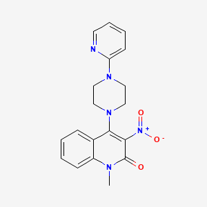 molecular formula C19H19N5O3 B4990409 1-methyl-3-nitro-4-[4-(2-pyridinyl)-1-piperazinyl]-2(1H)-quinolinone 