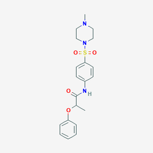 molecular formula C20H25N3O4S B499041 N-{4-[(4-methyl-1-piperazinyl)sulfonyl]phenyl}-2-phenoxypropanamide CAS No. 875184-68-2