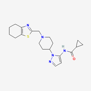 molecular formula C20H27N5OS B4990419 N-{1-[1-(4,5,6,7-tetrahydro-1,3-benzothiazol-2-ylmethyl)-4-piperidinyl]-1H-pyrazol-5-yl}cyclopropanecarboxamide 