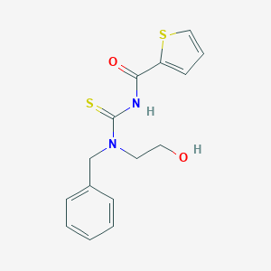 molecular formula C15H16N2O2S2 B499042 N-[benzyl(2-hydroxyethyl)carbamothioyl]thiophene-2-carboxamide 