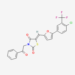 molecular formula C23H13ClF3NO4S B4990441 5-({5-[4-chloro-3-(trifluoromethyl)phenyl]-2-furyl}methylene)-3-(2-oxo-2-phenylethyl)-1,3-thiazolidine-2,4-dione 