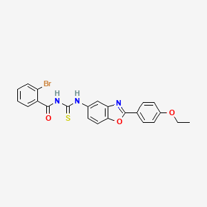 molecular formula C23H18BrN3O3S B4990469 2-bromo-N-({[2-(4-ethoxyphenyl)-1,3-benzoxazol-5-yl]amino}carbonothioyl)benzamide 
