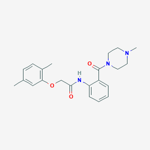 molecular formula C22H27N3O3 B499047 2-(2,5-dimethylphenoxy)-N-{2-[(4-methyl-1-piperazinyl)carbonyl]phenyl}acetamide 