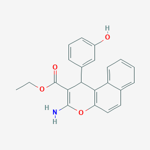 molecular formula C22H19NO4 B4990477 ethyl 3-amino-1-(3-hydroxyphenyl)-1H-benzo[f]chromene-2-carboxylate 