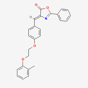 molecular formula C25H21NO4 B4990488 4-{4-[2-(2-methylphenoxy)ethoxy]benzylidene}-2-phenyl-1,3-oxazol-5(4H)-one 