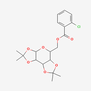 molecular formula C19H23ClO7 B4990496 (2,2,7,7-tetramethyltetrahydro-3aH-bis[1,3]dioxolo[4,5-b:4',5'-d]pyran-5-yl)methyl 2-chlorobenzoate 