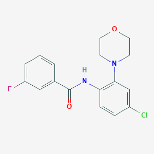 molecular formula C17H16ClFN2O2 B499050 N-[4-chloro-2-(4-morpholinyl)phenyl]-3-fluorobenzamide 