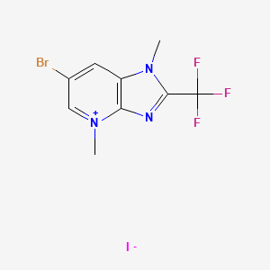 molecular formula C9H8BrF3IN3 B4990507 6-bromo-1,4-dimethyl-2-(trifluoromethyl)-1H-imidazo[4,5-b]pyridin-4-ium iodide 