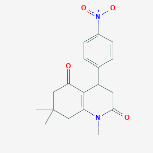 molecular formula C18H20N2O4 B4990522 1,7,7-trimethyl-4-(4-nitrophenyl)-4,6,7,8-tetrahydro-2,5(1H,3H)-quinolinedione 