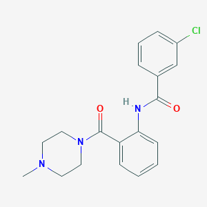 molecular formula C19H20ClN3O2 B499053 3-chloro-N-{2-[(4-methyl-1-piperazinyl)carbonyl]phenyl}benzamide 