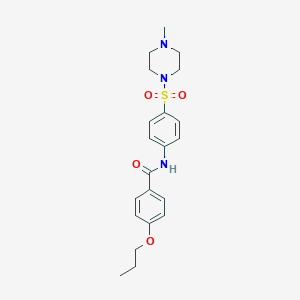 molecular formula C21H27N3O4S B499055 N-{4-[(4-methyl-1-piperazinyl)sulfonyl]phenyl}-4-propoxybenzamide 