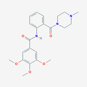 molecular formula C22H27N3O5 B499057 3,4,5-trimethoxy-N-{2-[(4-methyl-1-piperazinyl)carbonyl]phenyl}benzamide 