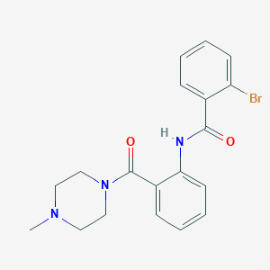 molecular formula C19H20BrN3O2 B499058 2-bromo-N-{2-[(4-methyl-1-piperazinyl)carbonyl]phenyl}benzamide 