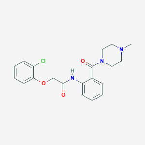 molecular formula C20H22ClN3O3 B499059 2-(2-chlorophenoxy)-N-{2-[(4-methyl-1-piperazinyl)carbonyl]phenyl}acetamide 