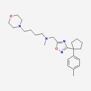 molecular formula C24H36N4O2 B4990594 N-methyl-N-({3-[1-(4-methylphenyl)cyclopentyl]-1,2,4-oxadiazol-5-yl}methyl)-4-(4-morpholinyl)-1-butanamine 