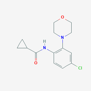 molecular formula C14H17ClN2O2 B499060 N-[4-chloro-2-(4-morpholinyl)phenyl]cyclopropanecarboxamide 