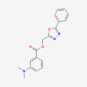 molecular formula C18H17N3O3 B4990607 (5-phenyl-1,3,4-oxadiazol-2-yl)methyl 3-(dimethylamino)benzoate 