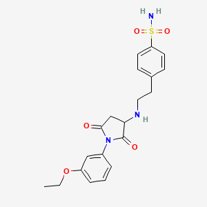 molecular formula C20H23N3O5S B4990627 4-(2-{[1-(3-ethoxyphenyl)-2,5-dioxo-3-pyrrolidinyl]amino}ethyl)benzenesulfonamide 
