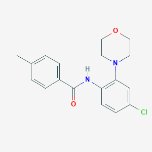 molecular formula C18H19ClN2O2 B499063 N-[4-chloro-2-(4-morpholinyl)phenyl]-4-methylbenzamide 