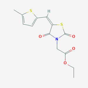 molecular formula C13H13NO4S2 B4990632 ethyl {5-[(5-methyl-2-thienyl)methylene]-2,4-dioxo-1,3-thiazolidin-3-yl}acetate 