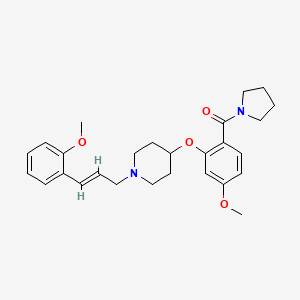1-[(2E)-3-(2-methoxyphenyl)-2-propen-1-yl]-4-[5-methoxy-2-(1-pyrrolidinylcarbonyl)phenoxy]piperidine
