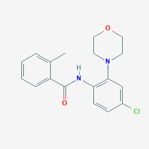 molecular formula C18H19ClN2O2 B499065 N-[4-chloro-2-(4-morpholinyl)phenyl]-2-methylbenzamide 