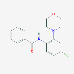 molecular formula C18H19ClN2O2 B499067 N-[4-chloro-2-(4-morpholinyl)phenyl]-3-methylbenzamide 
