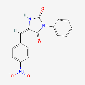 molecular formula C16H11N3O4 B4990673 5-(4-nitrobenzylidene)-3-phenyl-2,4-imidazolidinedione 