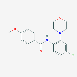 molecular formula C18H19ClN2O3 B499070 N-[4-chloro-2-(4-morpholinyl)phenyl]-4-methoxybenzamide 