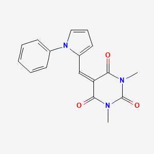 molecular formula C17H15N3O3 B4990702 1,3-dimethyl-5-[(1-phenyl-1H-pyrrol-2-yl)methylene]-2,4,6(1H,3H,5H)-pyrimidinetrione 