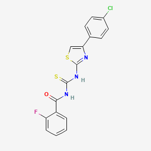 molecular formula C17H11ClFN3OS2 B4990715 N-({[4-(4-chlorophenyl)-1,3-thiazol-2-yl]amino}carbonothioyl)-2-fluorobenzamide 