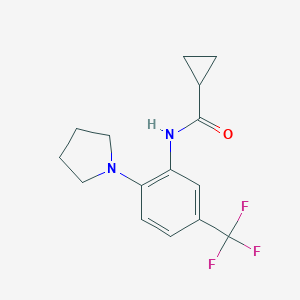 molecular formula C15H17F3N2O B499072 N-[2-(1-pyrrolidinyl)-5-(trifluoromethyl)phenyl]cyclopropanecarboxamide 