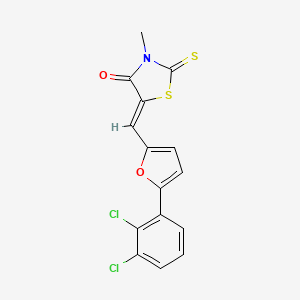 molecular formula C15H9Cl2NO2S2 B4990729 5-{[5-(2,3-dichlorophenyl)-2-furyl]methylene}-3-methyl-2-thioxo-1,3-thiazolidin-4-one 