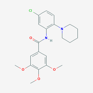 molecular formula C21H25ClN2O4 B499074 N-[5-chloro-2-(1-piperidinyl)phenyl]-3,4,5-trimethoxybenzamide CAS No. 852294-38-3