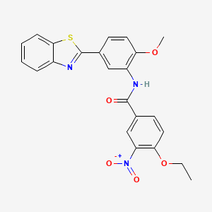 molecular formula C23H19N3O5S B4990767 N-[5-(1,3-benzothiazol-2-yl)-2-methoxyphenyl]-4-ethoxy-3-nitrobenzamide 