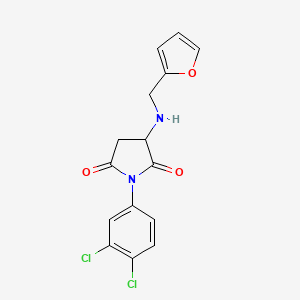 molecular formula C15H12Cl2N2O3 B4990782 1-(3,4-dichlorophenyl)-3-[(2-furylmethyl)amino]-2,5-pyrrolidinedione 