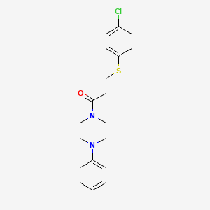 1-{3-[(4-chlorophenyl)thio]propanoyl}-4-phenylpiperazine