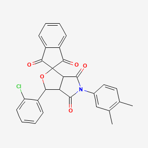 molecular formula C28H20ClNO5 B4990809 3-(2-chlorophenyl)-5-(3,4-dimethylphenyl)-3a,6a-dihydrospiro[furo[3,4-c]pyrrole-1,2'-indene]-1',3',4,6(3H,5H)-tetrone 