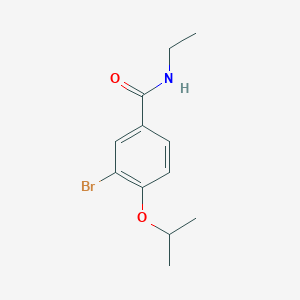 molecular formula C12H16BrNO2 B499081 3-bromo-N-ethyl-4-isopropoxybenzamide 