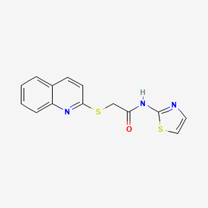 molecular formula C14H11N3OS2 B4990819 2-(2-quinolinylthio)-N-1,3-thiazol-2-ylacetamide 