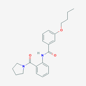 molecular formula C22H26N2O3 B499084 3-butoxy-N-[2-(1-pyrrolidinylcarbonyl)phenyl]benzamide 