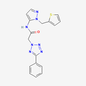 molecular formula C17H15N7OS B4990840 2-(5-phenyl-2H-tetrazol-2-yl)-N-[1-(2-thienylmethyl)-1H-pyrazol-5-yl]acetamide 