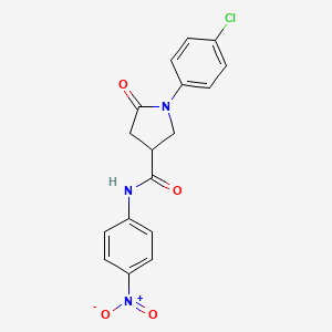 1-(4-chlorophenyl)-N-(4-nitrophenyl)-5-oxo-3-pyrrolidinecarboxamide