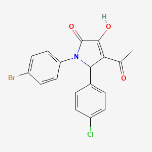 molecular formula C18H13BrClNO3 B4990862 4-acetyl-1-(4-bromophenyl)-5-(4-chlorophenyl)-3-hydroxy-1,5-dihydro-2H-pyrrol-2-one 