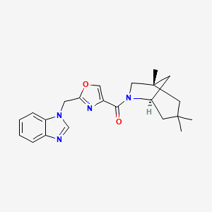 molecular formula C22H26N4O2 B4990879 1-[(4-{[(1S*,5R*)-1,3,3-trimethyl-6-azabicyclo[3.2.1]oct-6-yl]carbonyl}-1,3-oxazol-2-yl)methyl]-1H-benzimidazole 