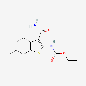 molecular formula C13H18N2O3S B4990888 ethyl [3-(aminocarbonyl)-6-methyl-4,5,6,7-tetrahydro-1-benzothien-2-yl]carbamate 